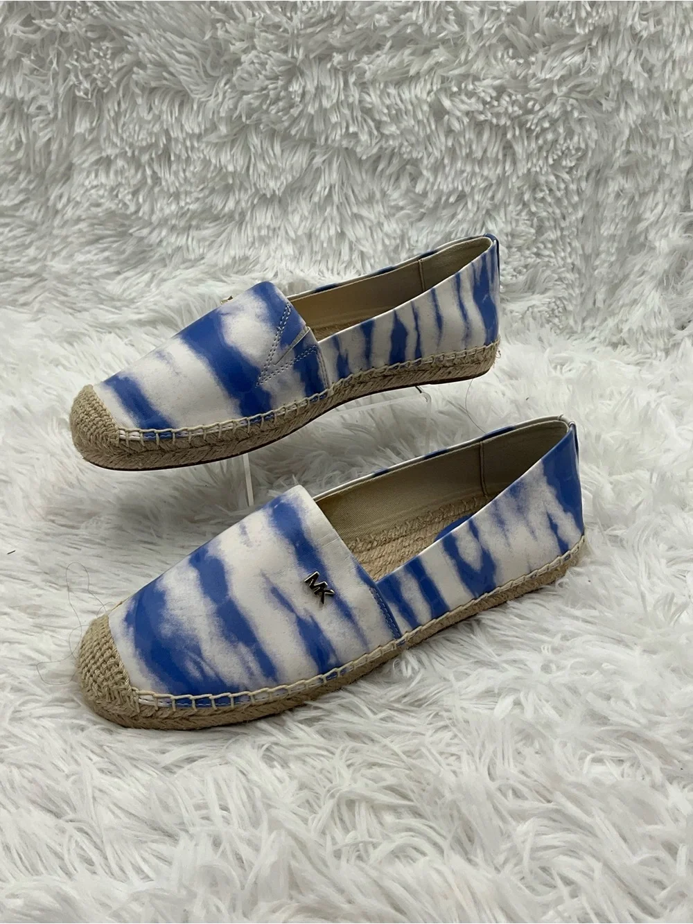 Michael Kors Flats Size 5.5 Blue and White Kendrick Tie-Dye Espadrille Flats